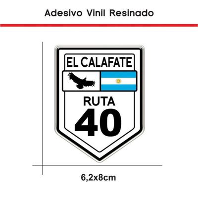 Adesivo Resinado El Calafate Ruta 40 Vinil 6,2x8cm Cor Preto