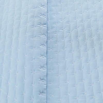 Kit Cobre Leito Colcha Quality Queen 3 Peças Percale 200 Fios Bordado - Azul Céu