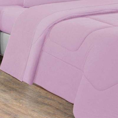 Edredom Malha 100% Algodão Gran Moratta 1 Peça Solteiro - Rosa Bebê/Rosa Bebê
