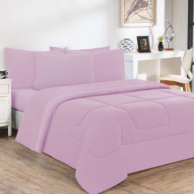 Edredom Malha 100% Algodão Gran Moratta 1 Peça Casal - Rosa Bebê/Rosa Bebê