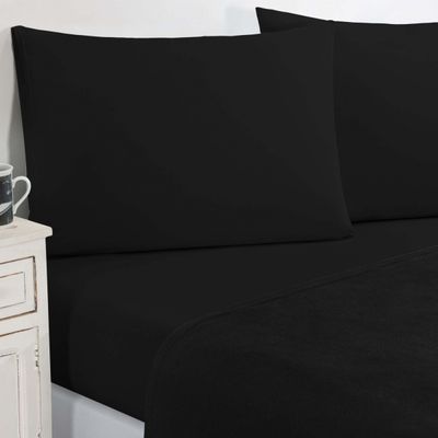 Jogo De Cama Malha Lençol 100% Algodão Gran Moratta 4 Peças Queen - Preto/Preto