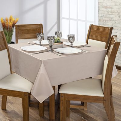 Toalha de Mesa 4 Lugares Térmica Impermeável 1,40 m x 1,40 m 100% Policloreto de Vinila - Avelã