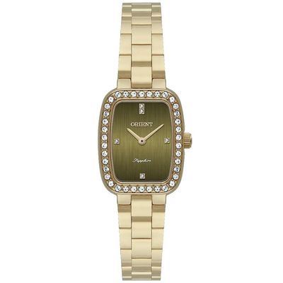 Relógio Orient Feminino Ref: Lgss0070 E1kx Retangular Dourado