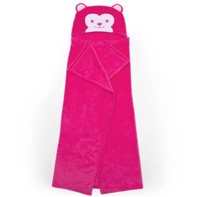 Manta com Capuz Buettner Microfibra Infantil Sheep 90cmx90cm Rosa Escuro