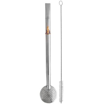 Bomba Chimarrão Tererê Aço Inox 23cm com Rosca