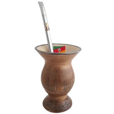 Bomba Chimarrão Tererê Aço Inox 23cm com Rosca