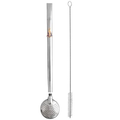 Bomba Chimarrão Tererê Aço Inox 23cm com Rosca