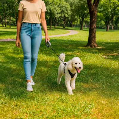 Guia Retrátil para Camping Regulável Cães Gatos com Trava - Passeio Seguro e Livre  Suporta Até 15?k Cor:Preto