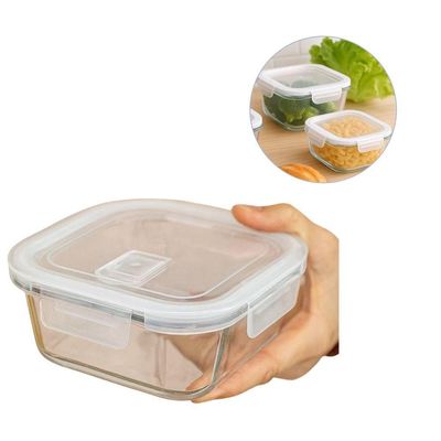 Pote Hermético De Vidro Quadrado 800 Ml Vasilha Com Tampa Mantimentos Marmitex Microondas Freezer