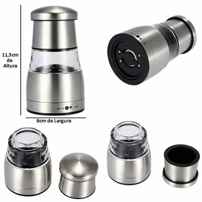 Mini Moedor Manual Pimenta Ou Sal Em Aço Inox