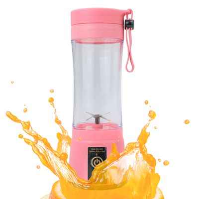 Mini Liquidificador Juice Cup Portátil Elétrico Rosa