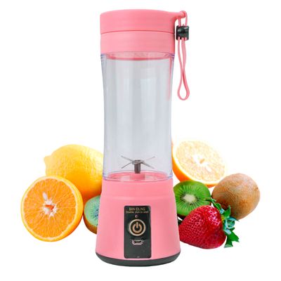 Mini Liquidificador Juice Cup Portátil Elétrico Rosa