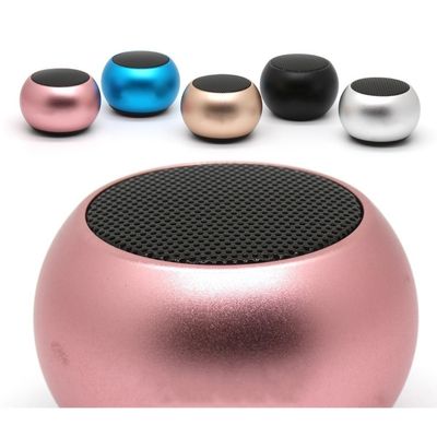 Mini Caixa De Som Bluetooth Bolinha Metal Dourado