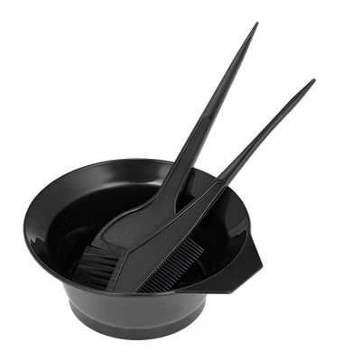 Kit de Coloração Profissional 3 Peças – Pote, Pincel e Pente Aplicador Preto Cabelo Coloração Salão de Beleza