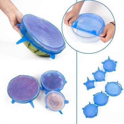 Kit 6 Super Tampas Potes Universal Stresh Silicone
