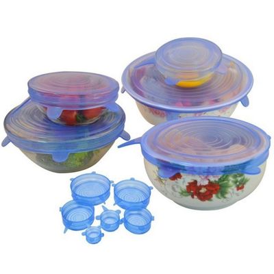 Kit 6 Super Tampas Potes Universal Stresh Silicone