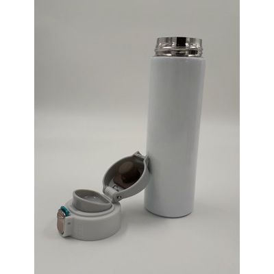 Garrafa Térmica 500ml Inquebrável Aço Inox VacuumCup – Conserva Quente ou Frio por 24h Cor:Branco