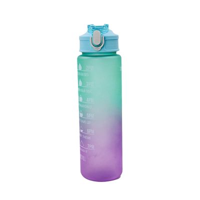 Garrafa Galão de Agua 2L e 900ml Degrade Com Figurinhas Adesivos 3D Tampa:Verde