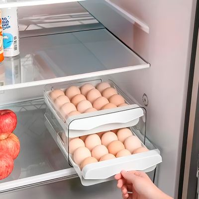 Caixa Organizadora Gaveteiro Duplo para Ovos Cozinha - Mantenha seus ovos organizados, com Gaveta Deslizante