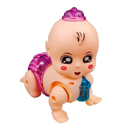 Boneca Bebê Engatinha Interativa com Luz e Som – Brinquedo Educativo para Crianças +3 Anos Luz Som Interativa