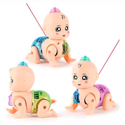 Boneca Bebê Engatinha Interativa com Luz e Som – Brinquedo Educativo para Crianças +3 Anos Luz Som Interativa