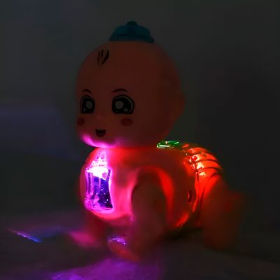 Boneca Bebê Engatinha Interativa com Luz e Som – Brinquedo Educativo para Crianças +3 Anos Luz Som Interativa