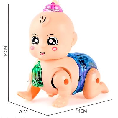 Boneca Bebê Engatinha Interativa com Luz e Som – Brinquedo Educativo para Crianças +3 Anos Luz Som Interativa