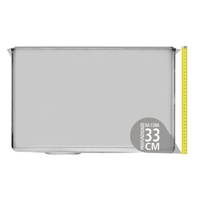 Cuba Profissional de embutir Tramontina Dritta Pro em Aço Inox com Acabamento Scotch Brite 70x50 cm