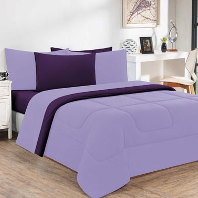 Edredom Malha 100% Algodão Gran Moratta 1 Peça Solteiro - Lilás/Roxo