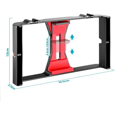 Estabilizador de Celular Universal 4” a 7” com Suporte para Luz e Microfone –  Antiderrapante para Vídeos | Profissional