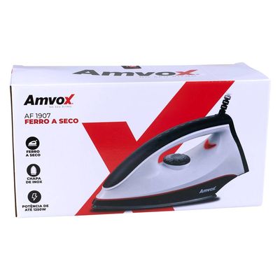 Ferro de Passar Roupa a Seco Amvox AF 1907 Branco 127V