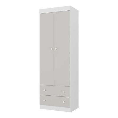Guarda-roupa Infantil 62cm 2 Portas E 2 Gavetas Encanto Multimóveis Mp4446 Branco/off White Branco/off White