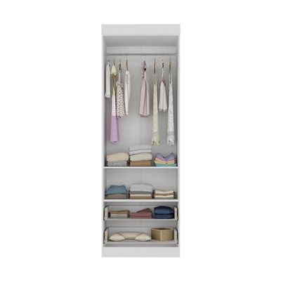 Guarda-roupa Infantil 62cm 2 Portas E 2 Gavetas Encanto Multimóveis Mp4446 Branco/off White Branco/off White