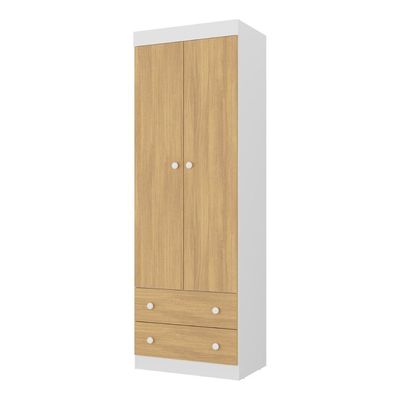 Guarda-roupa Infantil 62cm 2 Portas E 2 Gavetas Encanto Multimóveis Mp4446 Branco/madeirado Branco/madeirado