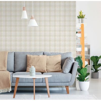 Papel de Parede Essential Xadrez Grid Bege ES98192