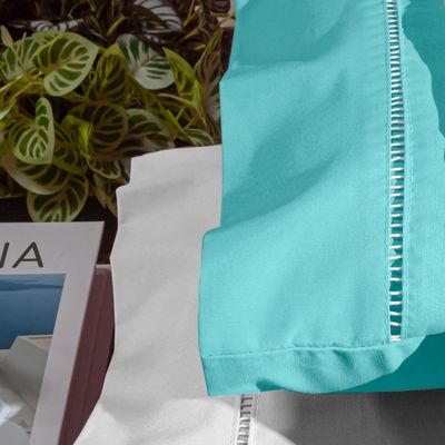 Par de Fronhas 70cm x 50cm 2 Peças Paris  Percal 150 Fios 100% Algodão - Verde Tiffany