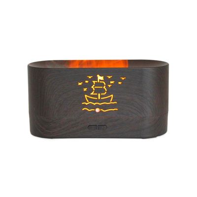 Difusor Aromatizador Umidificador De Ar Oleos Essenciais Fogueira Cor:Mogno