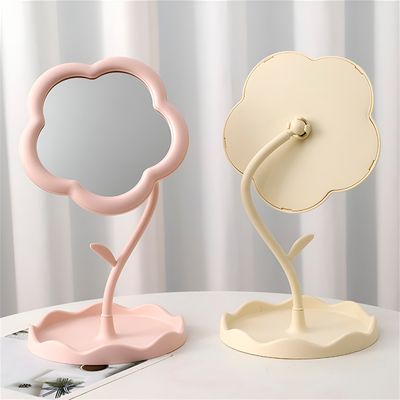 Espelho de Mesa para Maquiagem Formato Flor Decorativo Cor:Pink