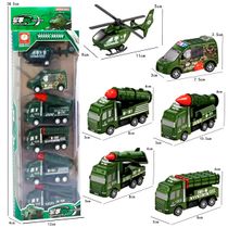 Carrinhos Brinquedo Conjunto 6 Miniaturas de Veículos – Brinquedo Infantil de Aventura e Imaginação Cor:Verde Escuro