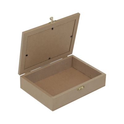 Caixa Moldura Mdf Le com Tampa Vidro 19x14x4,5cm