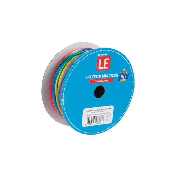 Cordão de Cetim Le Multicor 2mmx20m Colorido Cordão de Cetim Le Multicor 2mmx20m Colorido