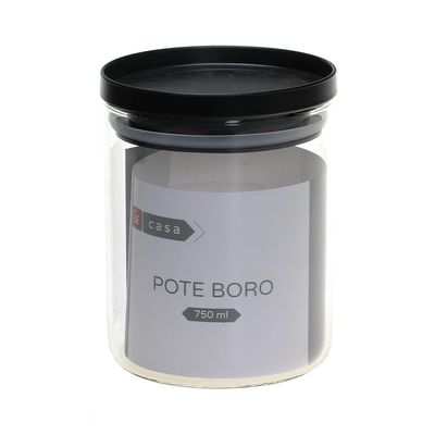 Pote para Mantimento Le em Vidro Borosilicato Hermético com Tampa 750ml