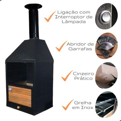 Churrasqueira Wall Standart Vulkania Grill Preto