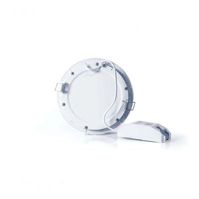 Plafon Led Slim 18w Redondo Embutir 3000k Branco Quente Bivolt - Unidade