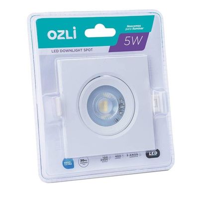 Luminária Spot Led 5w Bidirecional 6500k Quadrado Bivolt