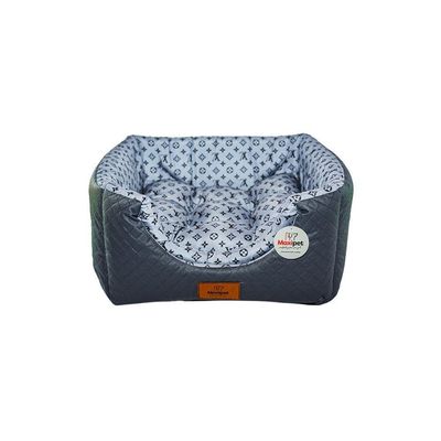 Cama Para Cachorro Toca Quadrada Em Corino + Poliéster Azul Lv Grande (gg) 55 X 55 X 55 Cm