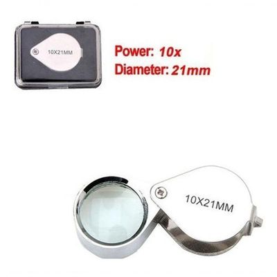 20 Mini Lupa 10X 21Mm Inox Relojoeiro Joalheiro Gota De Mão