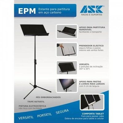 Suporte Partitura Maestro Epm Preto Ask Pct -1