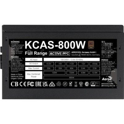 Fonte Gamer Atx Aerocool Kcas 800w 80 Plus Apfc