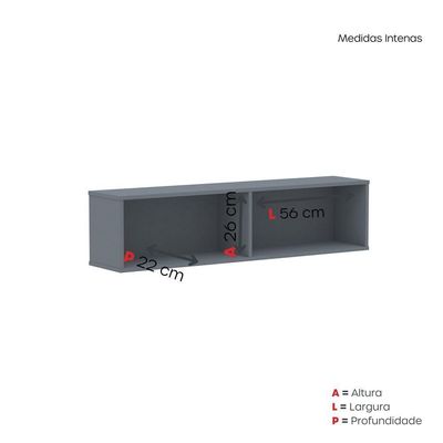 Nicho De Parede 300x1200mm Grafito
